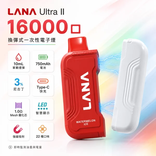 LANA Ultra II 16000口一次性電子菸 產品圖片